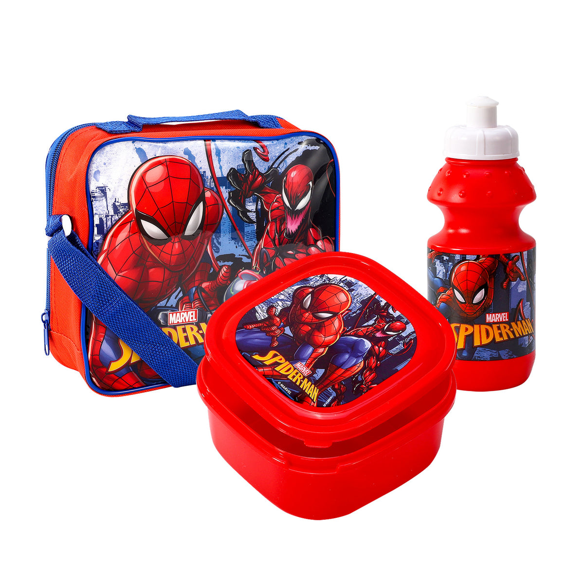 Marvel Shop Spiderman Lunch Box Travel Activity Set ~ Insulated