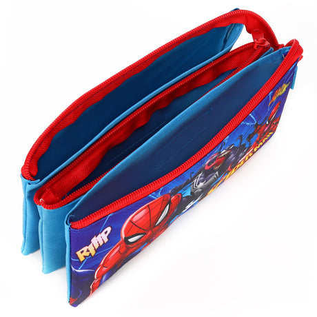 Marvel Spider-Man Kids School 3 Compartment Pencil Case