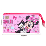 Disney Minnie Mouse Kids School 3 Compartment Pencil Case