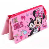 Disney Minnie Mouse Kids School 3 Compartment Pencil Case