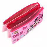 Disney Minnie Mouse Kids School 3 Compartment Pencil Case