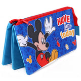 Disney Mickey Mouse Kids School 3 Compartment Pencil Case