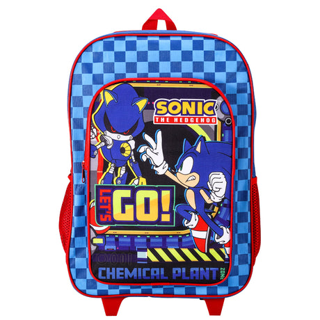 Sonic The Hedgehog Kids Deluxe Travel Trolley Backpack