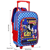 Sonic The Hedgehog Kids Deluxe Travel Trolley Backpack