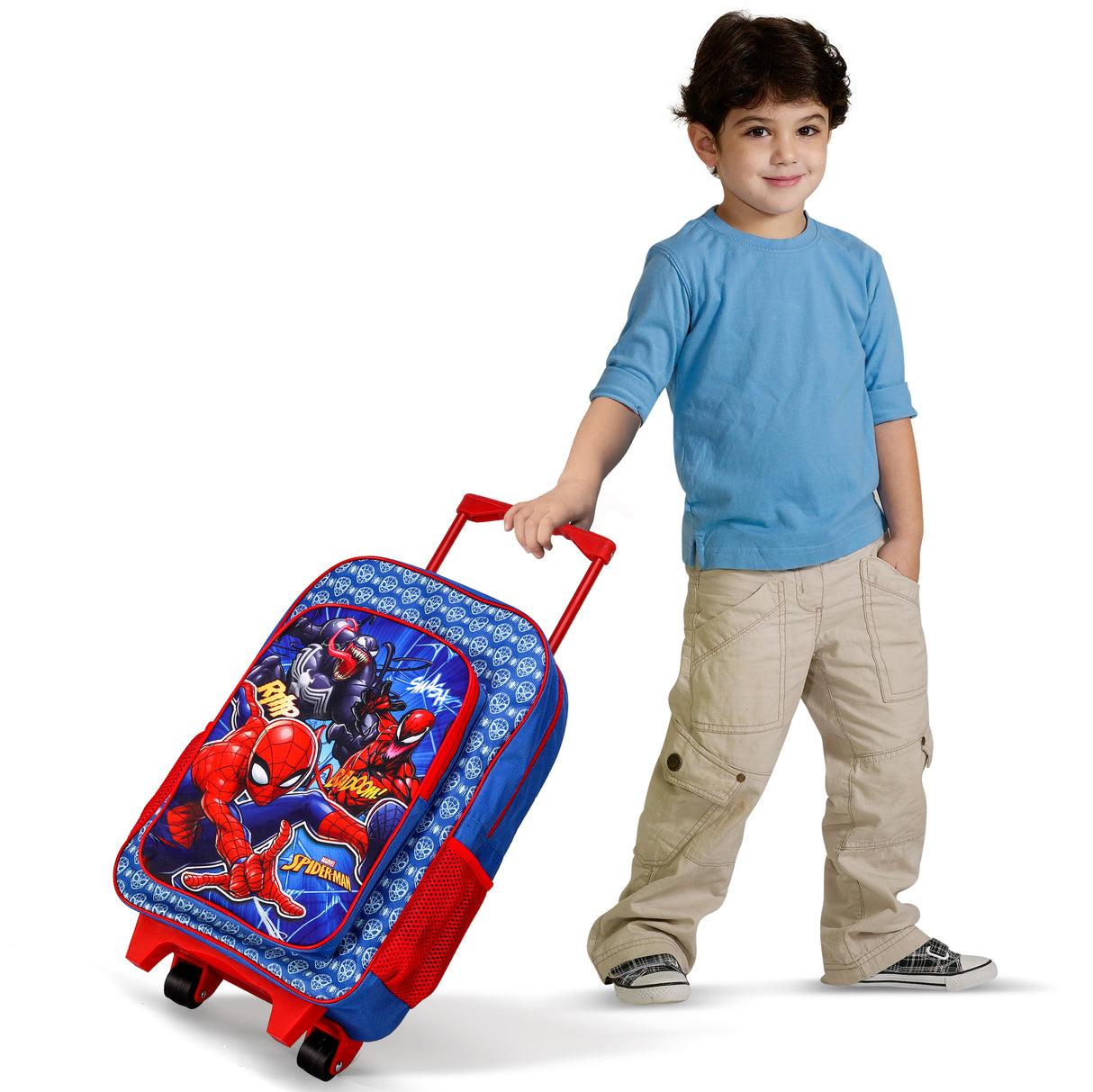 Marvel Spider-Man Kids Deluxe Travel Trolley Backpack