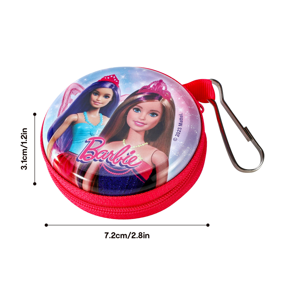 Barbie Zipped Round Metal Coin Purse