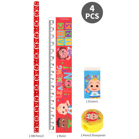 CoComelon Kids 4 Piece School Stationery Set