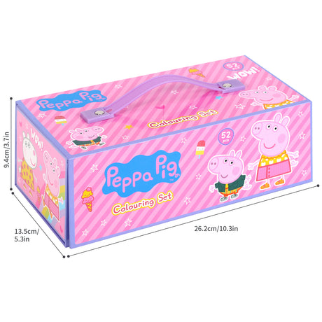 Peppa Pig 52 Piece Colouring Stationery Tool Box