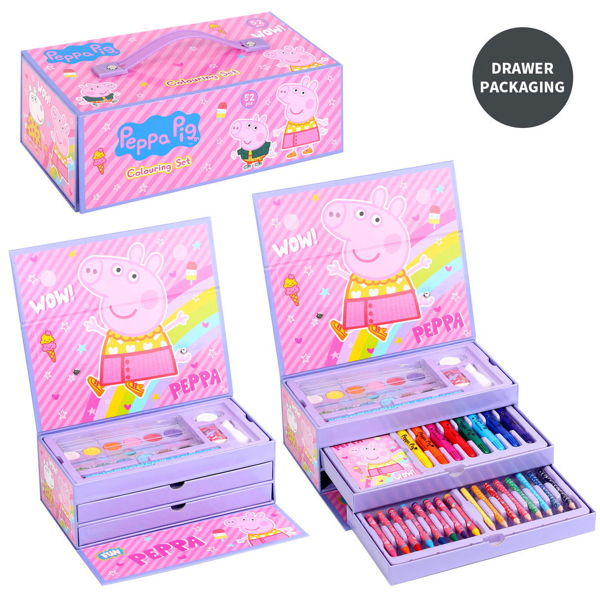 Peppa Pig 52 Piece Colouring Stationery Tool Box