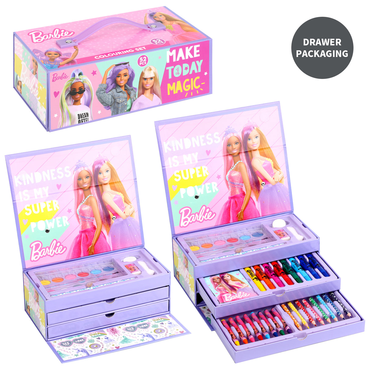 Barbie 52 Piece Colouring Stationery Tool Box