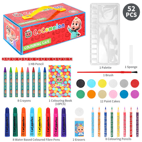 CoComelon 52 Piece Colouring Stationery Tool Box