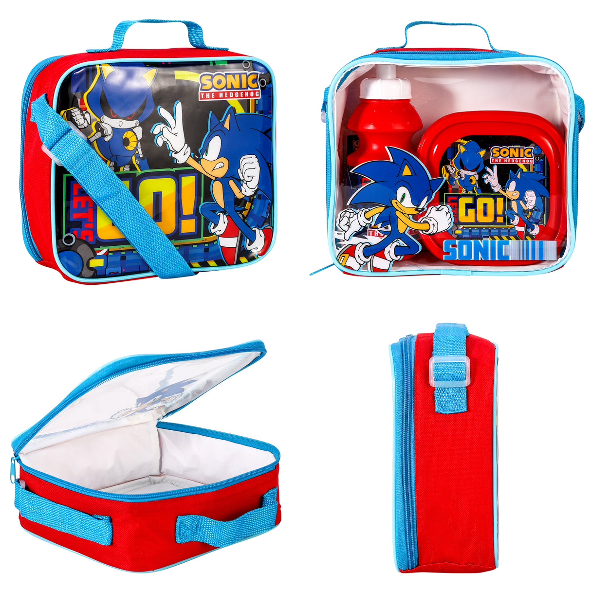 Sonic The Hedgehog 3 piece Insulated School Lunch Bag Set