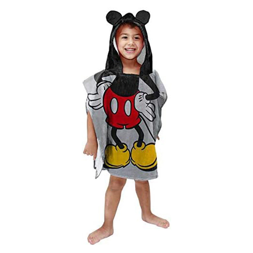 Disney Mickey Mouse Kids Hooded Poncho Towel 56cm x 56cm