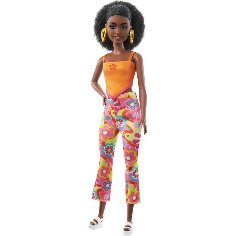 Barbie Fashionistas Doll #198 with Curly Black Hair and Petite Body