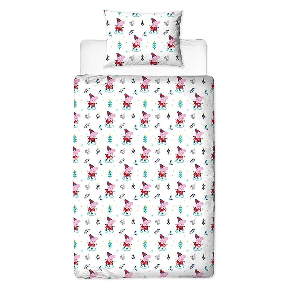 Peppa Pig 'Snowman' Reversible Single Duvet & Pillowcase Set