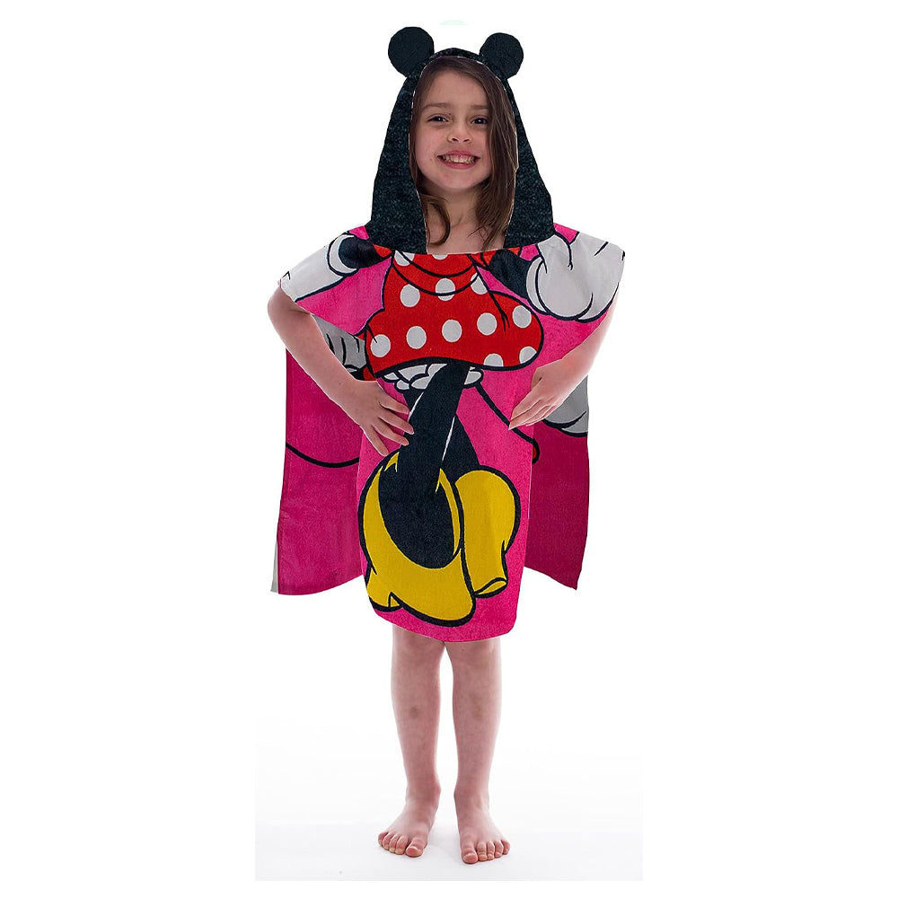 Disney Minnie Mouse Kids Hooded Poncho Towel 56cm x 56cm