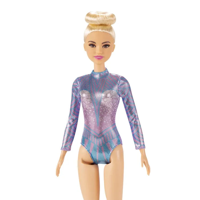 Barbie Rhythmic Gymnast Doll with Shimmery Leotard, Baton & Ribbon