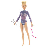 Barbie Rhythmic Gymnast Doll with Shimmery Leotard, Baton & Ribbon