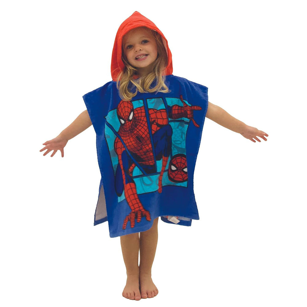 Marvel Ultimate Spider-Man Kids Hooded Poncho Towel 50cm x 115cm