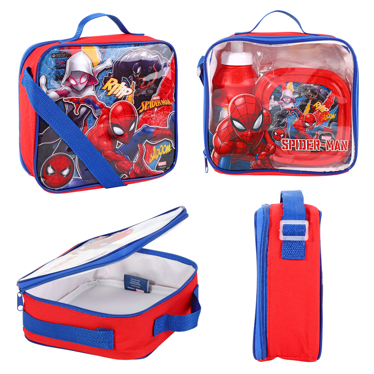 Marvel Spider-Man & Ghost-Spider 3 piece Insulated School Lunch Bag Set