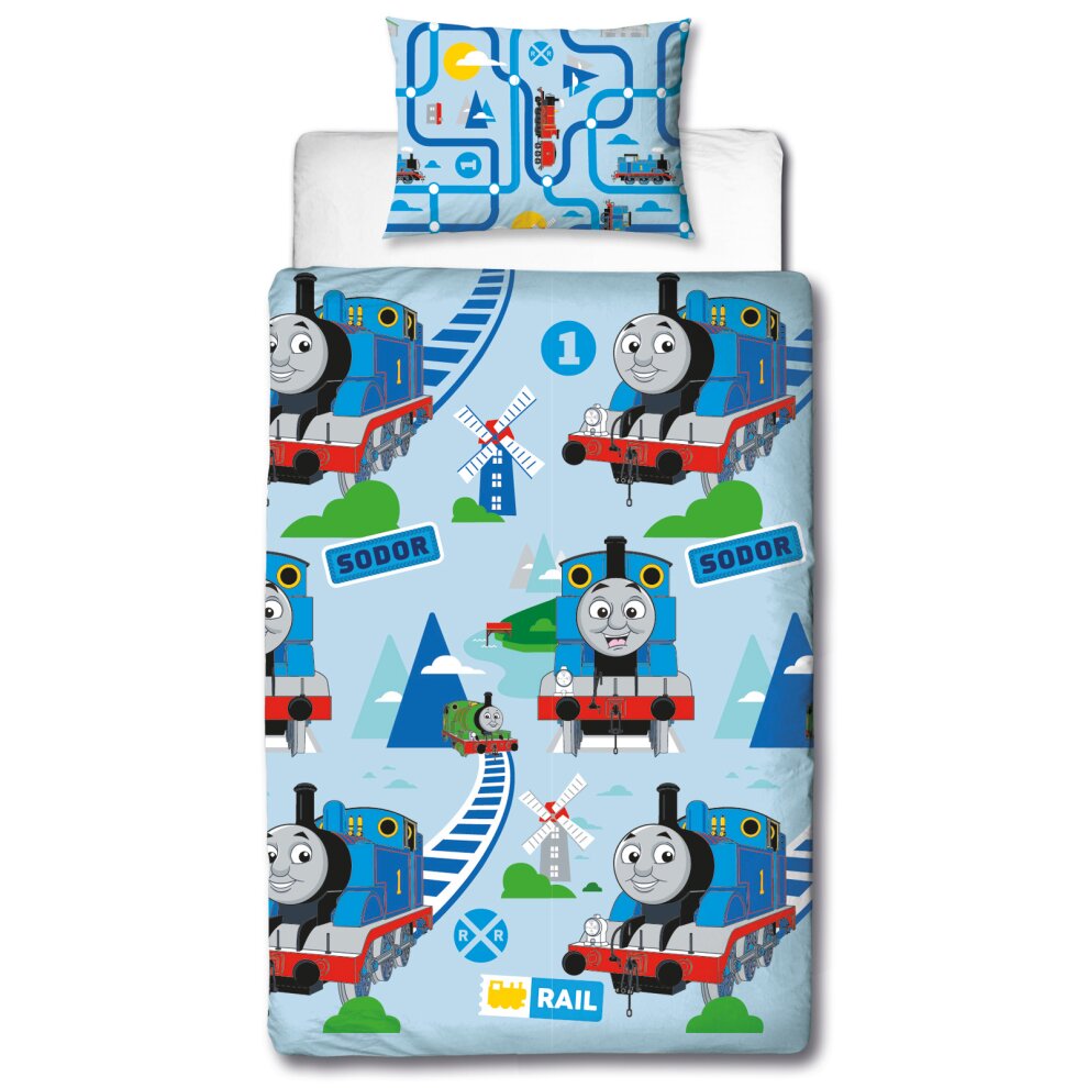 Thomas & Friends 'Tracks' Reversible Single Duvet & Pillowcase Set