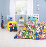 Super Mario 'Gang' Reversible Single Duvet & Pillowcase Set