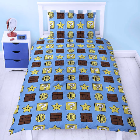 Super Mario 'Gang' Reversible Single Duvet & Pillowcase Set