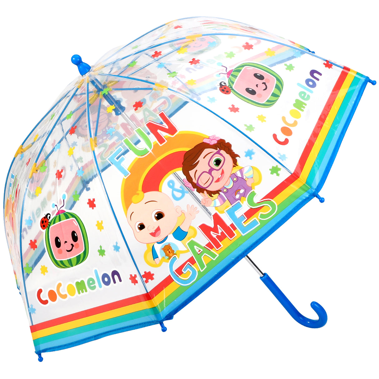 CoComelon Kids Transparent Dome Travel Umbrella 72cm