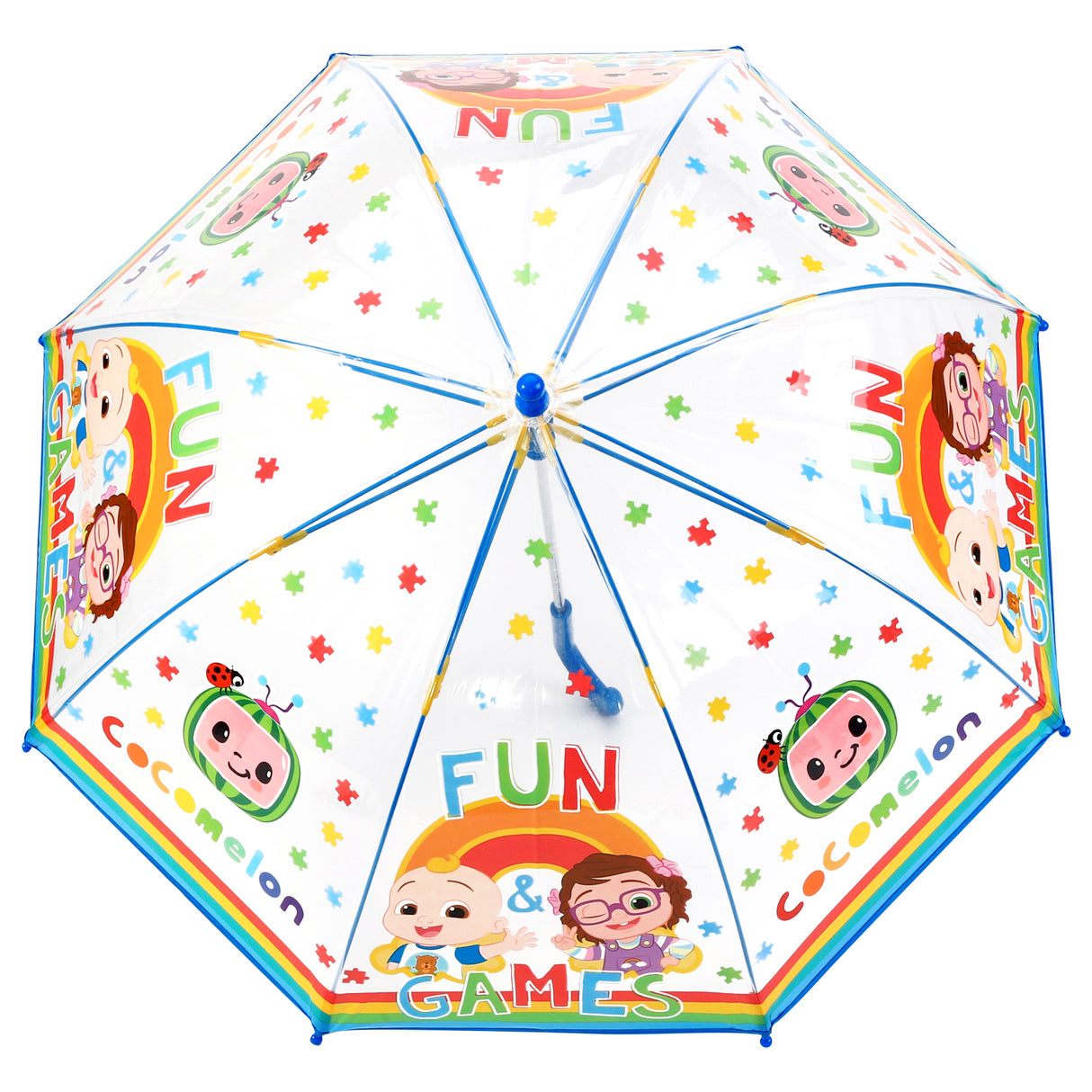 CoComelon Kids Transparent Dome Travel Umbrella 72cm