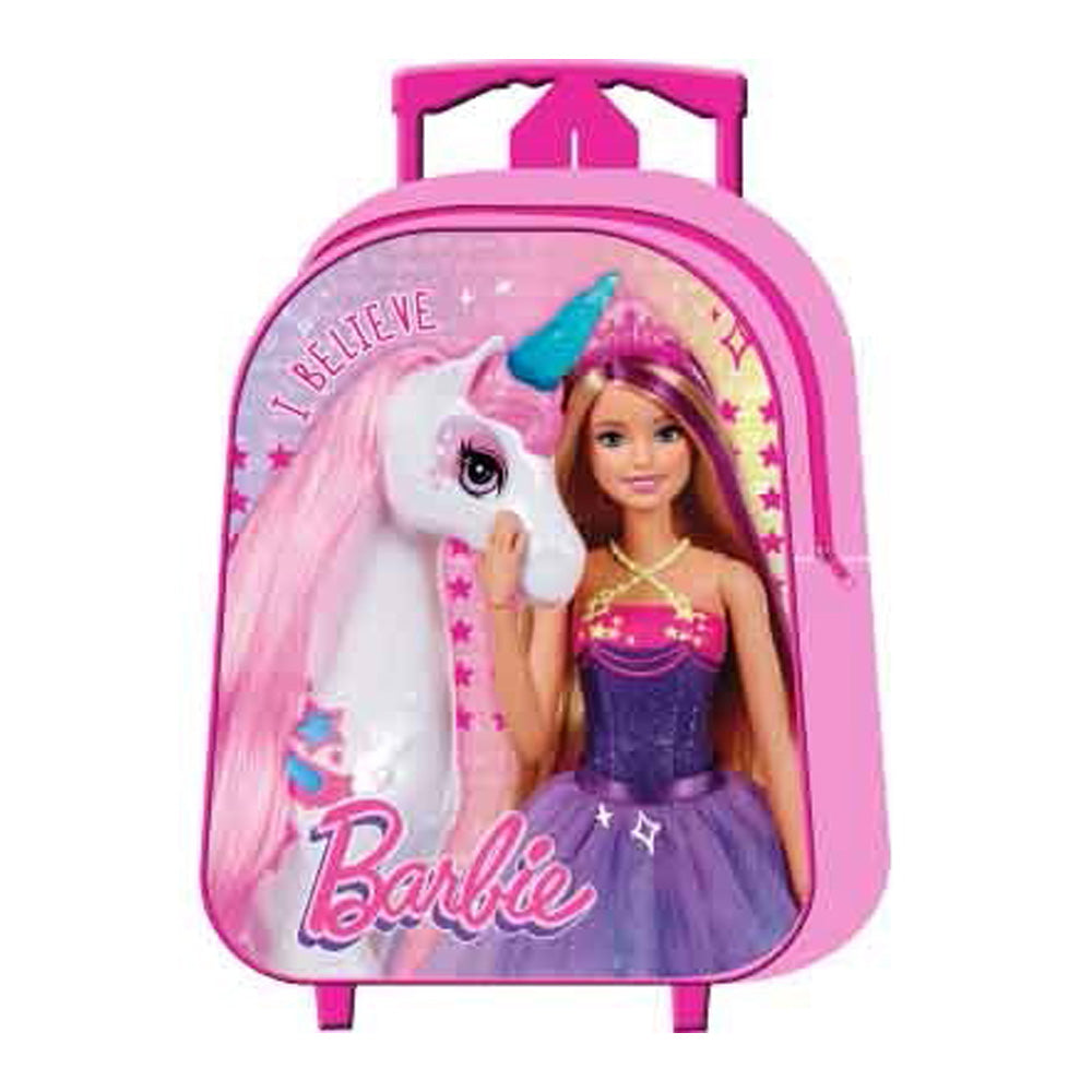 Barbie Unicorn Kids Travel Trolley Bag