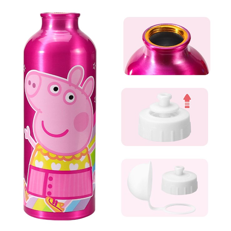 Peppa Pig Kids Aluminium Sports Cap Bottle 500ml