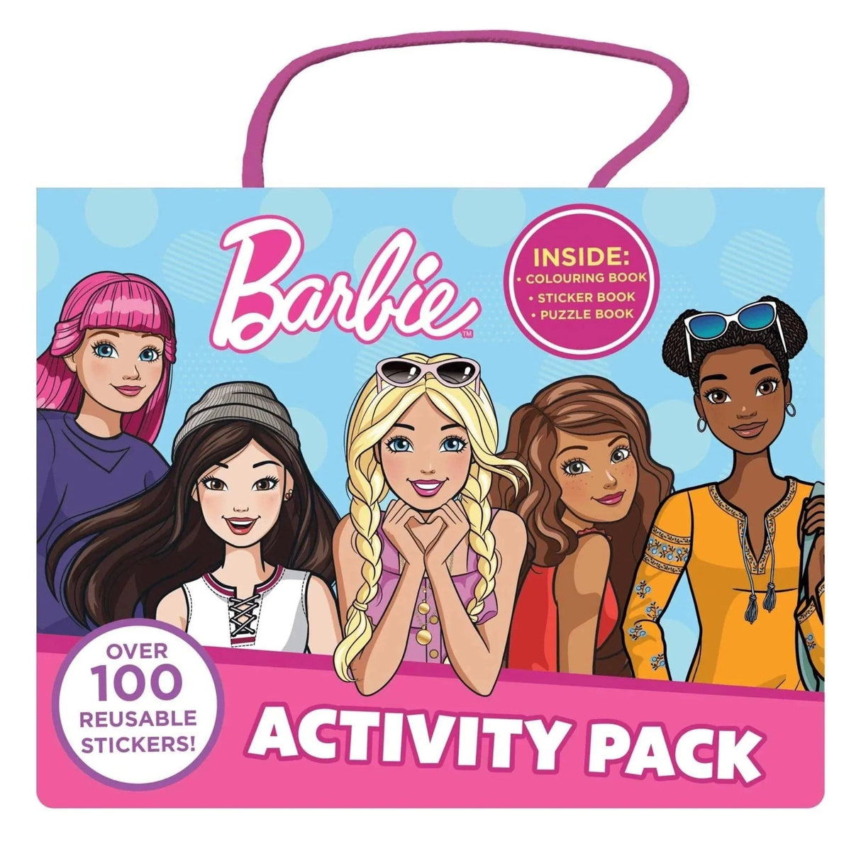 Barbie Activity Pack Colouring Sticker and Puzzle Books with 100 Stickers Character Stop