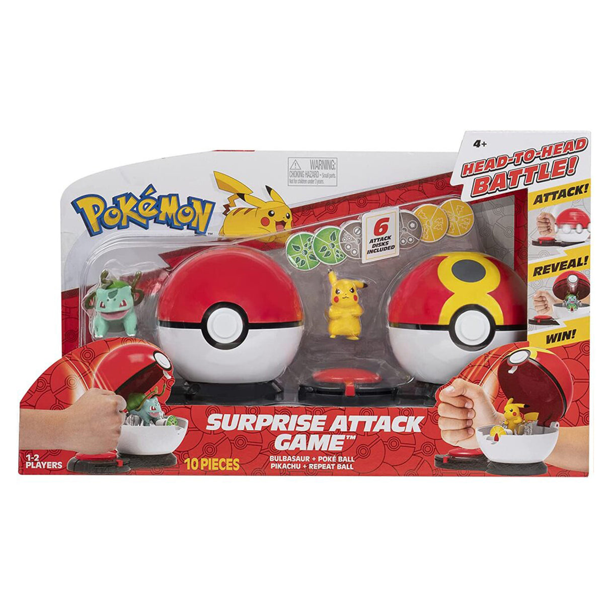 Pokémon Surprise Attack Poke Ball Game - Bulbasaur & Pikachu