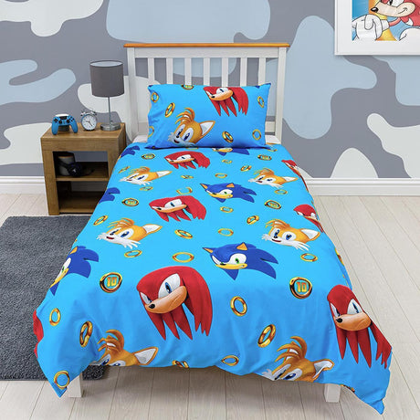 Sonic The Hedgehog 'Speed' Reversible Single Duvet & Pillowcase Set