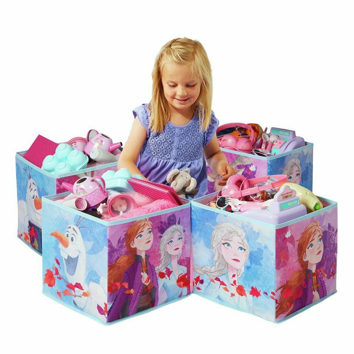 Disney Frozen Foldable Cube Storage Boxes - 4 Pack