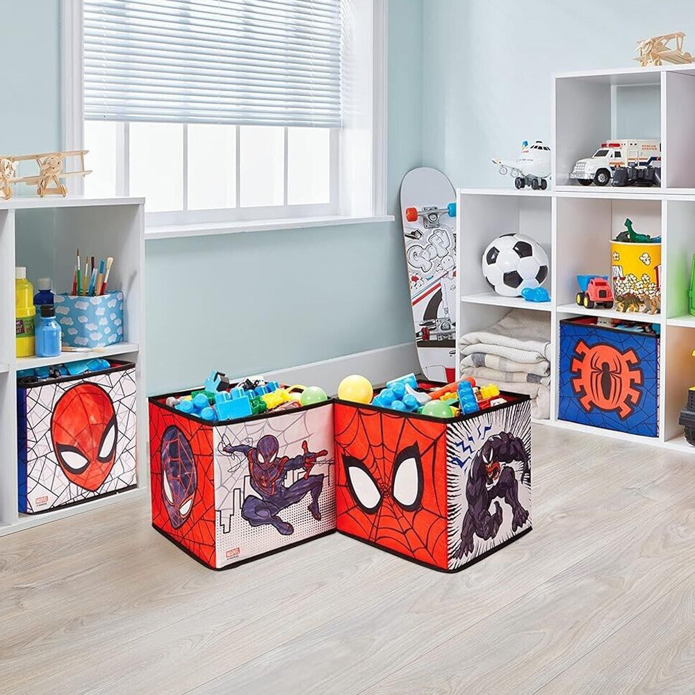 Marvel Spider-Man Foldable Cube Storage Boxes - 4 Pack