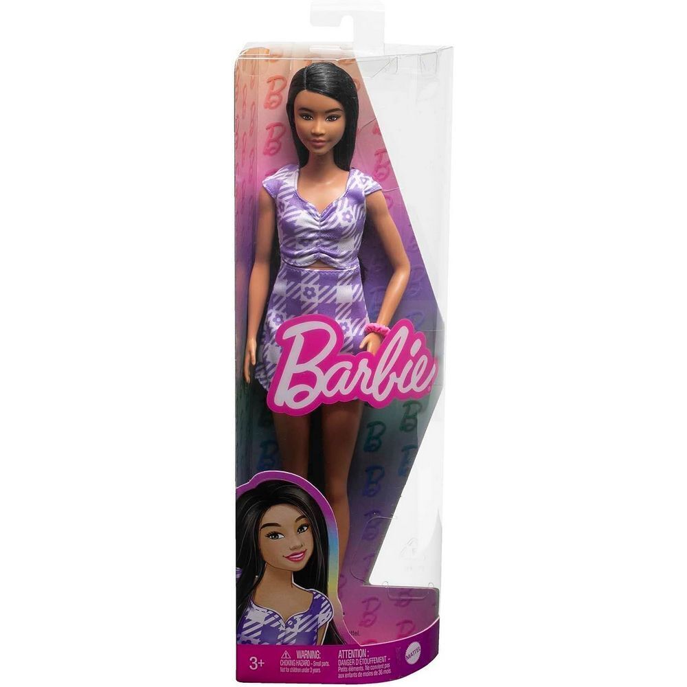 Barbie Fashionistas Doll #199 with Wavy Black Hair and Tall Body