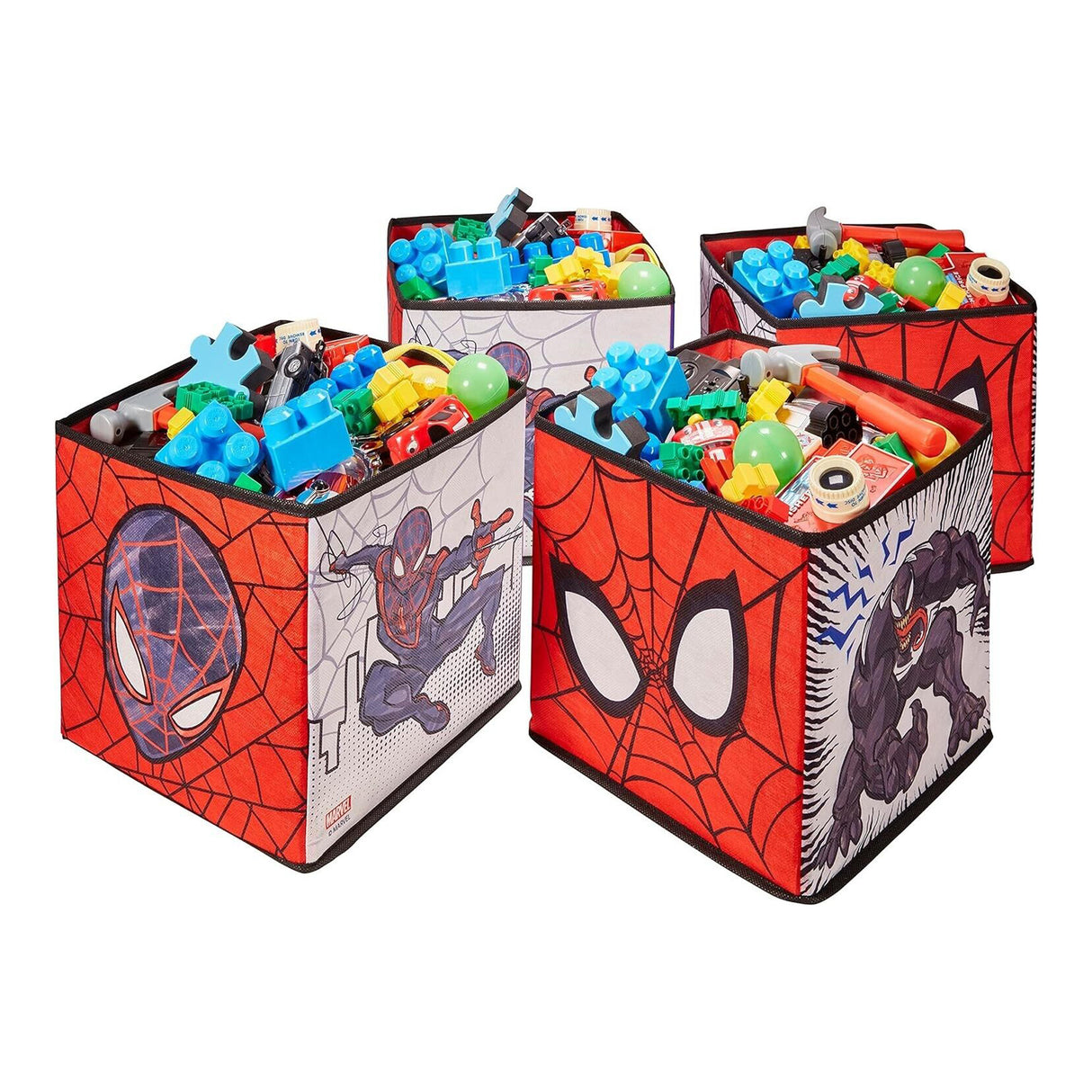 Marvel Spider-Man Foldable Cube Storage Boxes - 4 Pack