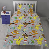 Pokemon 'Catch' Reversible Single Duvet & Pillowcase Set