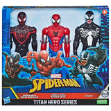 Marvel Spider-Man Titan Hero 3 Pack - Miles Morales, Spider-Man and Venom Action Figures