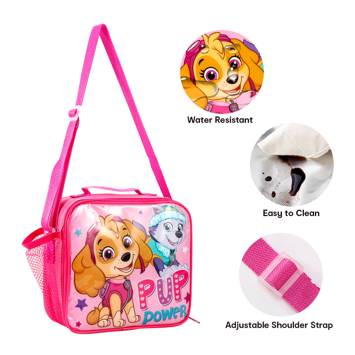 Lunch Box - Paw Patrol - Pink - Skye And Everest - Rainbow - Insulated