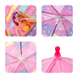 four sections of children's barbie umbrella