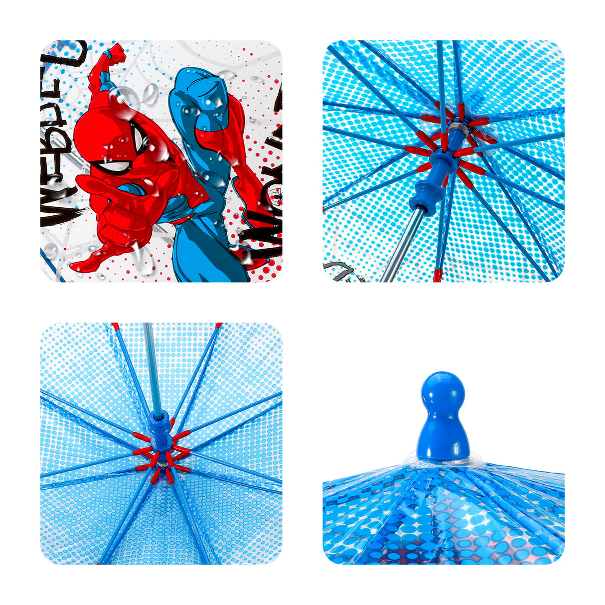 Marvel Spider-Man Kids Transparent Dome Kids Travel Umbrella 72cm