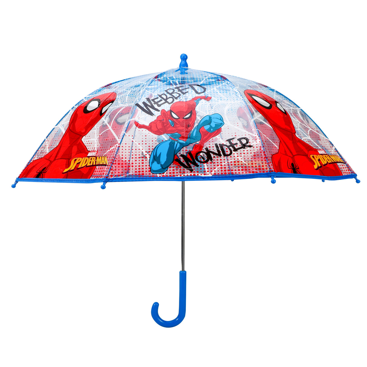 Marvel Spider-Man Kids Transparent Dome Kids Travel Umbrella 72cm