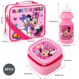 Disney Minnie Mouse 'Smile' 3 piece Insulated School Lunch Bag Set