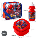 Marvel Spider-Man 3 piece Insulated School Lunch Bag Set