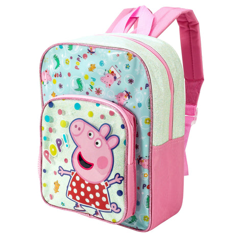 Disney Peppa Pig Girls Backpack | Pink George Pig Adventure | Merchandise Rucksack with Pencil Case, Water Bottle | Back to School