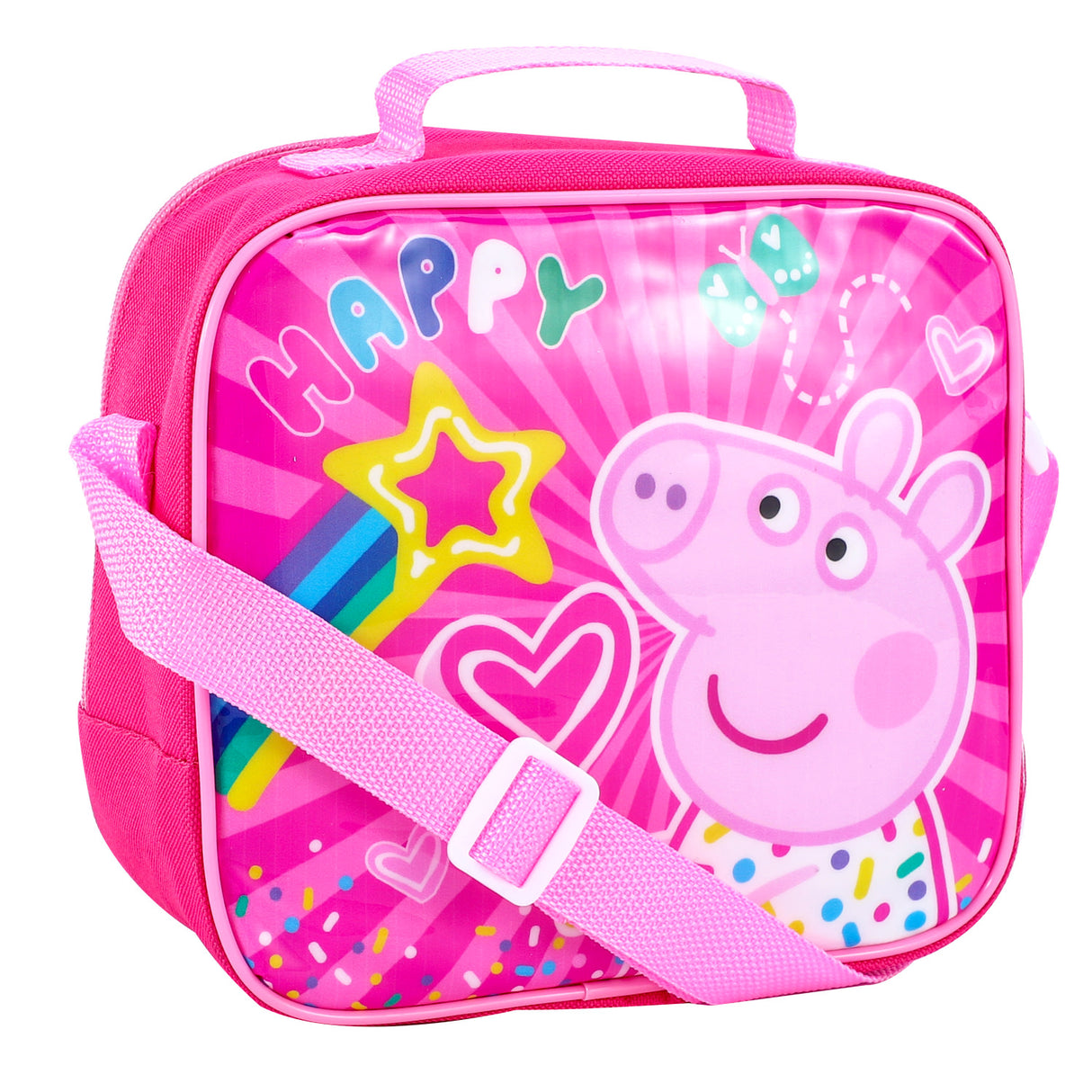 Peppa Pig 'Happy' 3 piece Insulated School Lunch Bag Set