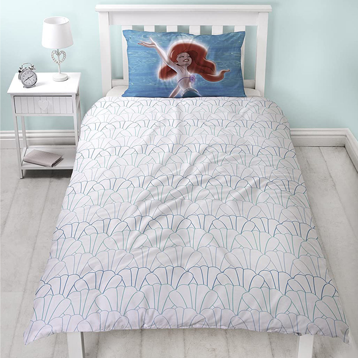 Disney Princess Ariel 'Shellfie' Reversible Single Duvet & Pillowcase Set