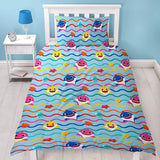 Baby Shark 'Rainbow' Reversible Single Duvet & Pillowcase Set